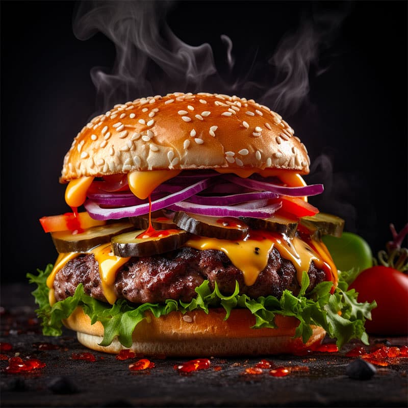 A delicious, juciy burger